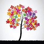 Abstract Tree Jigsaw Stock Photo