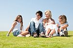 Adorable Family Relaxing Stock Photo