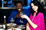 Affectionate Couple In Bar Stock Photo