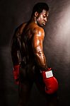 African Boxer Turning Back Stock Photo