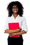 African Executive Holding Clipboard Stock Photo