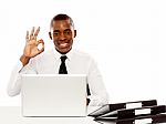 African Male Showing Ok Sign Stock Photo