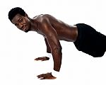 African Man Doing Push Ups Stock Photo