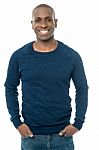 African Man Smiling Isolated Over A White Stock Photo