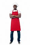 African Professional Chef With Uniform Stock Photo