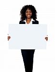 African Woman Showing Blank Board Stock Photo