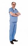 Aged Surgeon With Stethoscope Stock Photo