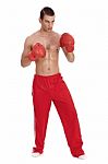 Aggressive Boxing Man Stock Photo