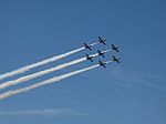 Aircrafts Painting The Blue Sky Stock Photo