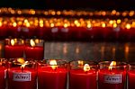 Allusions Red Candles Stock Photo