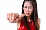 Angry Pretty Women Stock Photo