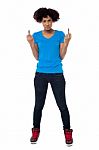 Annoyed Young Female Showing Middle Finger Stock Photo