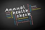 Annual Health Concept On Chalkboard Stock Photo