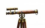 Antique Brass Telescope Stock Photo