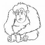 Ape Cartoon - Line Drawn Stock Photo