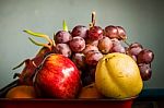 Apple And Many Fruits Stock Photo