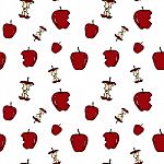 Apple Seamless Pattern By Hand Drawing On White Backgrounds Stock Photo