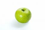 Apple With Water Droplets Stock Photo