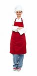 Arm Crossed Female Chef Standing Stock Photo