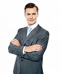 Arms Crossed Businessman Stock Photo