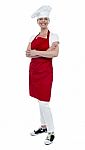 Arms Crossed Female Cook Stock Photo