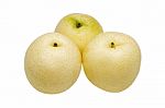 Asian Pears In Group Clipping Path Stock Photo