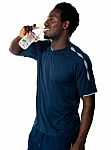 Athlete Drinking Water Stock Photo