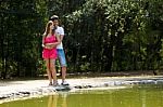 Attractive Couple In Countryside Stock Photo