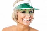 Attractive Lady Wearing Cap Stock Photo