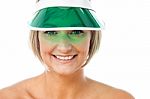 Attractive Lady Wearing Cap Stock Photo