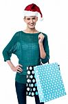 Attractive Woman Posing With Shopping Bags Stock Photo