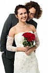 Attractive Young Newly Married Couple Stock Photo