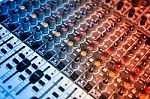 Audio Mixing Table Stock Photo