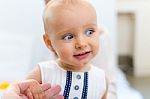 Baby Girl And Her Mother Playing At Home Stock Photo