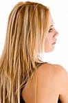 Back Pose Of Blond Female Stock Photo