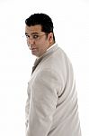 Back Pose Of Businessman With Eyewear Stock Photo