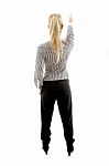 Back Pose Of Executive Indicating Stock Photo