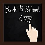 Back To School Text On Blackboard Stock Photo