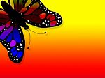 Background Multicolor With One Butterfly Stock Photo