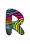 Background Skin Zebra Shaped Letter R Stock Photo