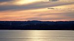 Background With A Beautiful Sunset On The Icy Lake Stock Photo