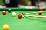 Ball And Snooker Player Stock Photo