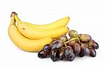 Bananas And Grapes Stock Photo