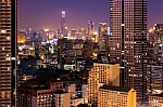 Bangkok Skyline At Night Stock Photo