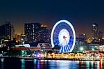 Bangkok, Thailand, 27 Dec 2017 - Aerial View Bangkok City Night Stock Photo