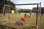 Bangkok, Thailand - Nov 2016: In The Nov 23, 2016. Youth Soccer Match, In Pieamsuwan Elementary School Stock Photo