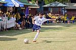 Bangkok, Thailand - Nov 2016: In The Nov 23, 2016. Youth Soccer Match, In Pieamsuwan Elementary School Stock Photo