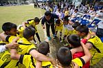 Bangkok, Thailand - Nov 2016: In The Nov 23, 2016. Youth Soccer Match, In Pieamsuwan Elementary School Stock Photo