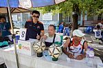 Bangkok, Thailand - Nov 2016: In The Nov 23, 2016. Youth Soccer Match, In Pieamsuwan Elementary School Stock Photo