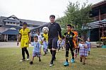 Bangkok, Thailand - Nov 2016: In The Nov 23, 2016. Youth Soccer Match, In Pieamsuwan Elementary School Stock Photo